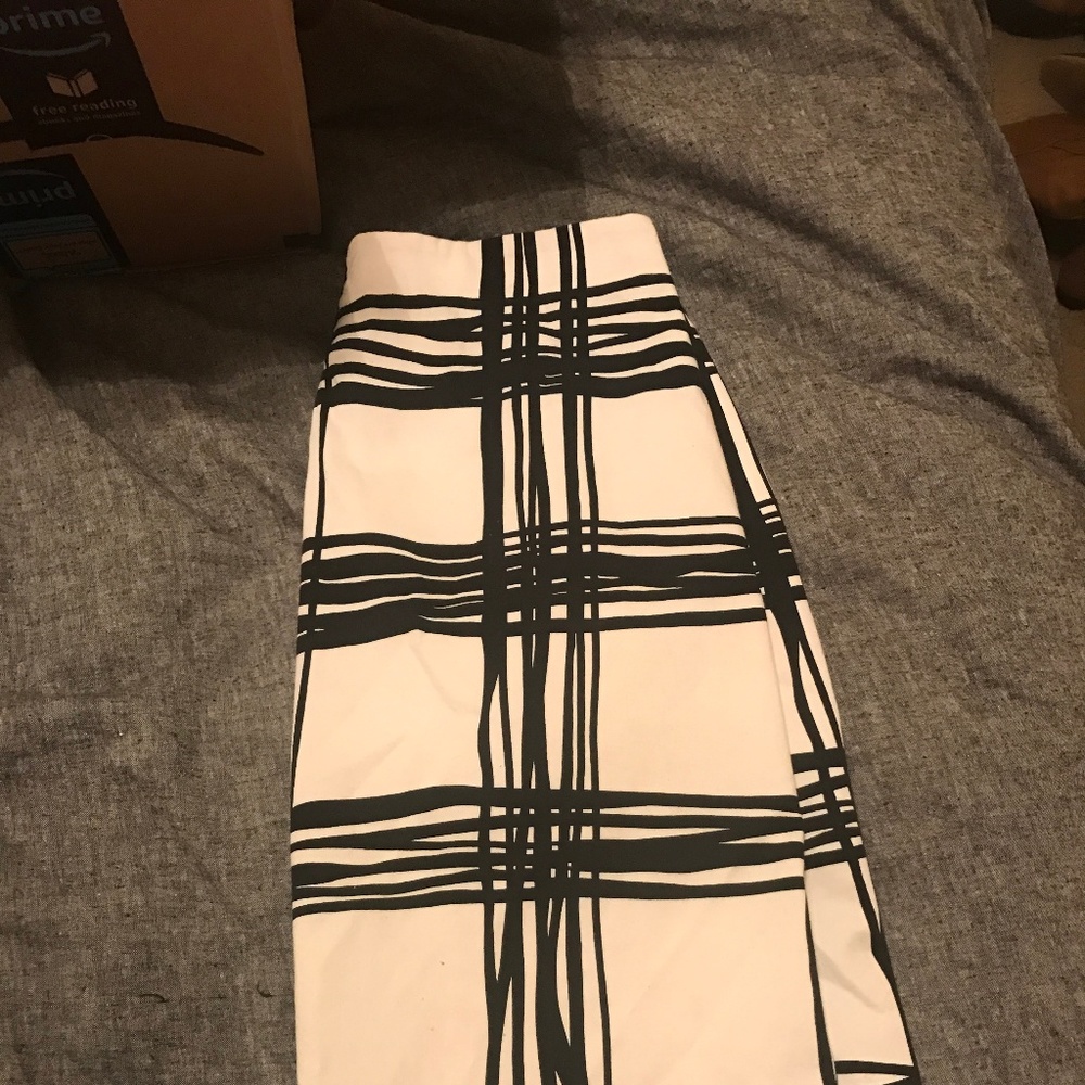 White and Black Pencil Skirt